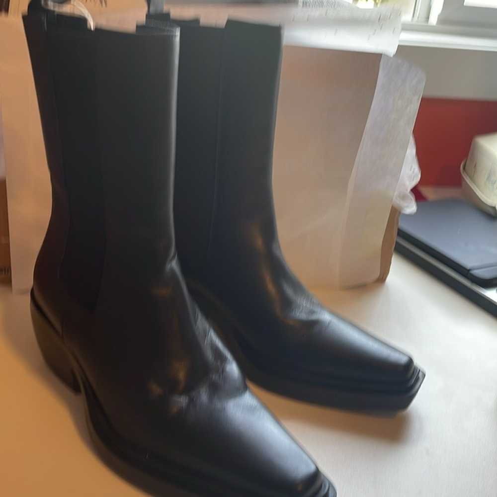 8 By YOOX Leather Square toed boots size 39 - image 2