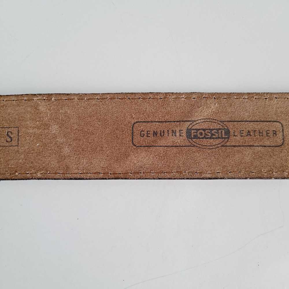 Fossil Fossil Leather Belt 70s Vintage Look Patch… - image 7