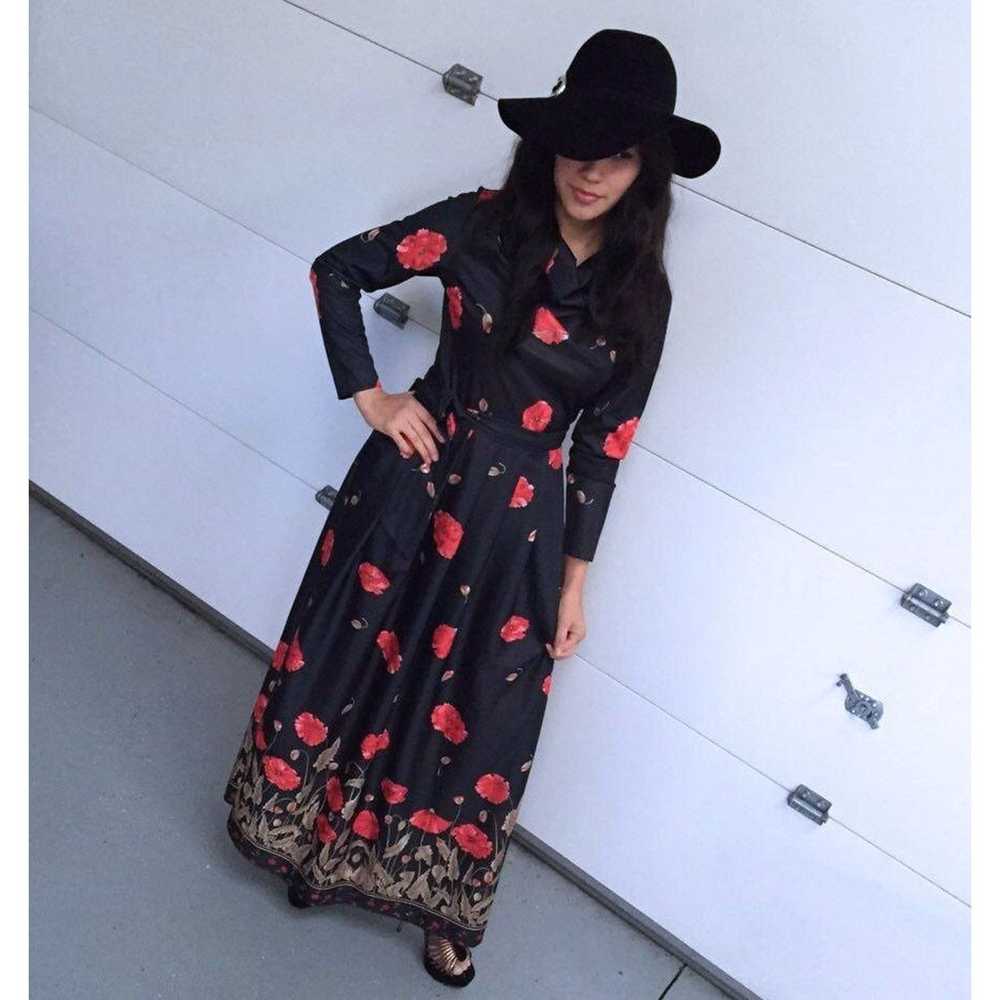 Vintage Vintage 1970s Floral Poppy Print Maxi Dre… - image 9