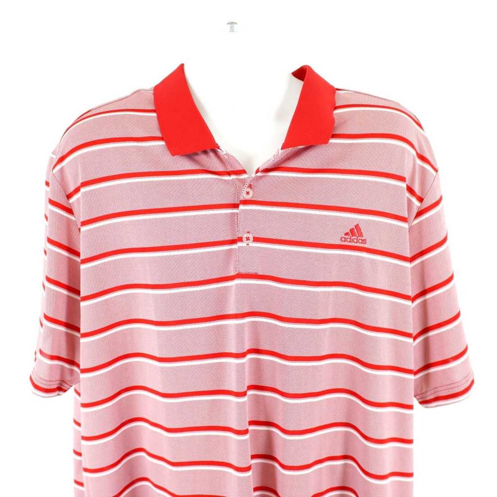 Adidas Adidas Red Striped 2XL Collared Short Slee… - image 1