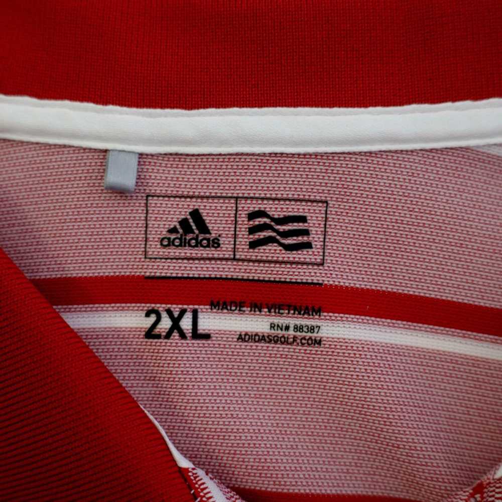 Adidas Adidas Red Striped 2XL Collared Short Slee… - image 8