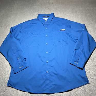 Vintage Mens 2X Blue Tamiami Long Sleeve Fishing … - image 1