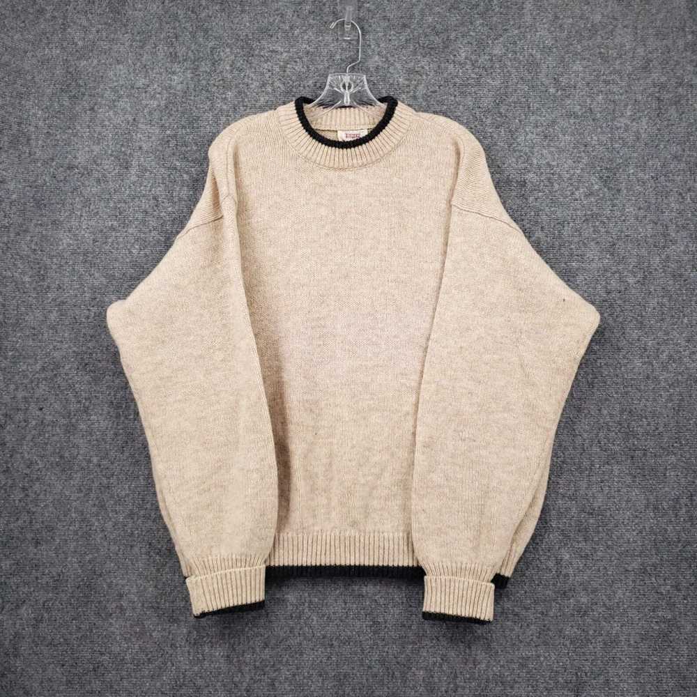 Sisley Elegant Beige Relaxed Fit Crew Neck Wool P… - image 1