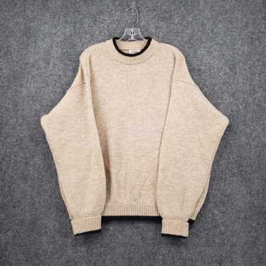 Sisley Elegant Beige Relaxed Fit Crew Neck Wool P… - image 1