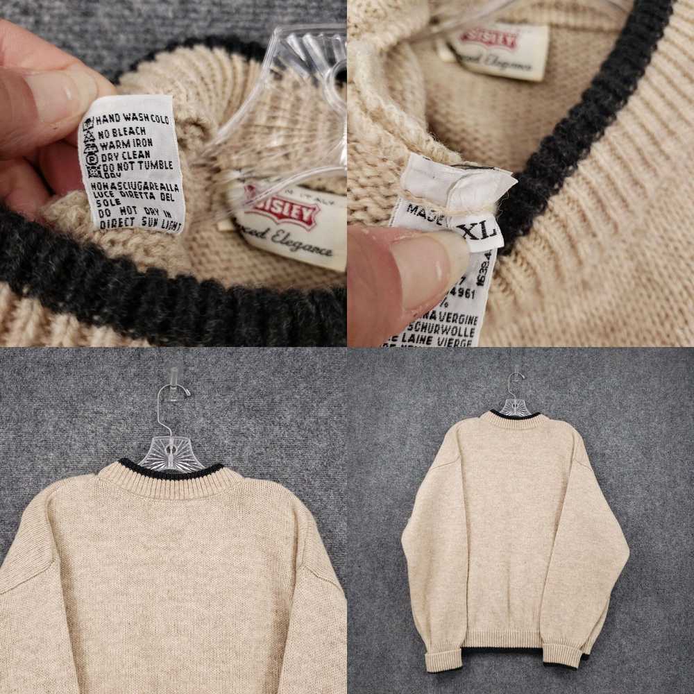 Sisley Elegant Beige Relaxed Fit Crew Neck Wool P… - image 8