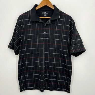 Pga Tour PGA Tour Polo Shirt Men's L Black Plaid … - image 1