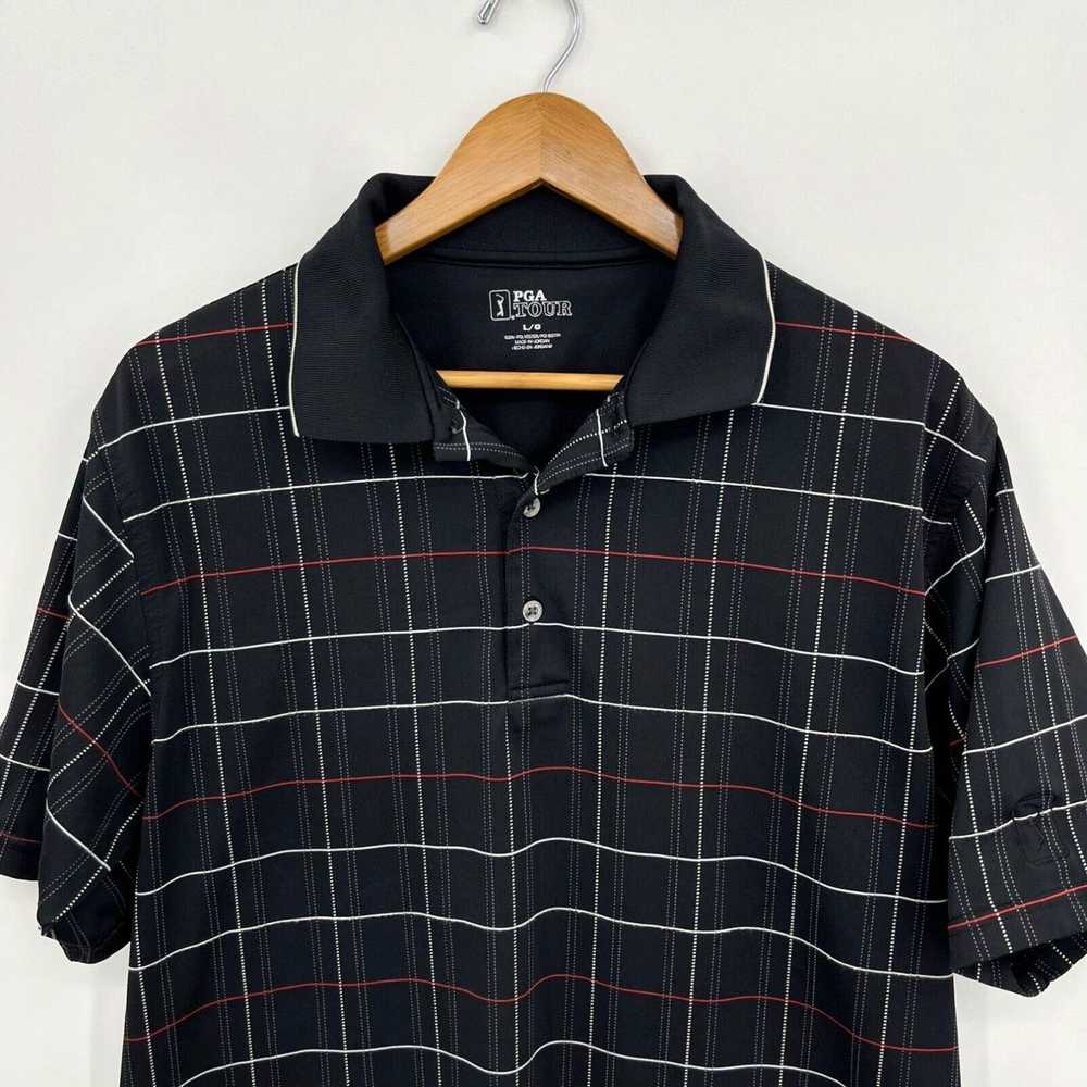 Pga Tour PGA Tour Polo Shirt Men's L Black Plaid … - image 3