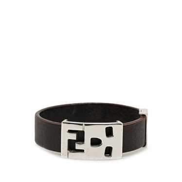 Fendi Fendi Fendi Silver Brown Leather FF Logo Sk… - image 1