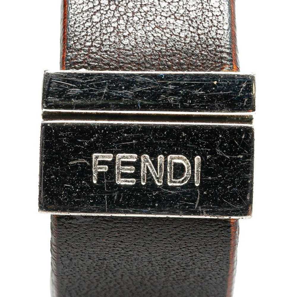 Fendi Fendi Fendi Silver Brown Leather FF Logo Sk… - image 5