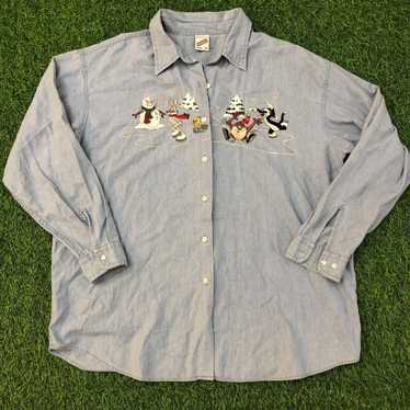 Vintage shops 1998 Warner Bros chambray shirt