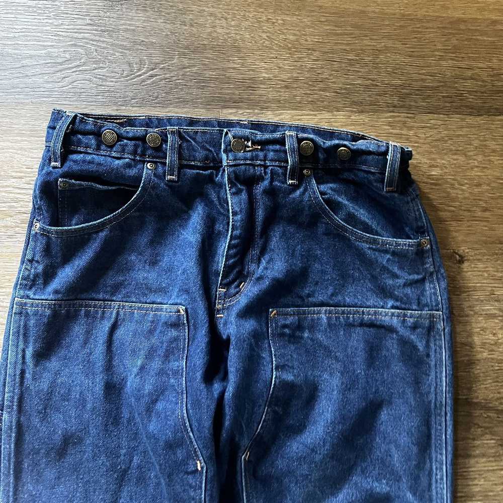 Vintage Dark Wash Vtg Prsn Blue Denim Cargos - image 2