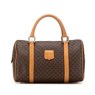 Brown Celine Macadam Boston Bag