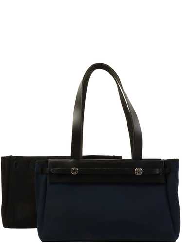 HERMES 2004 Made Her Bag Cabas Pm Navy/Black