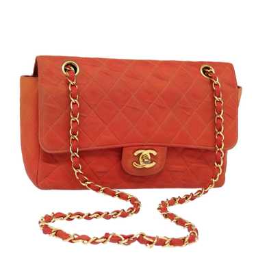 CHANEL Matelasse Chain Shoulder Bag Nylon Orange … - image 1