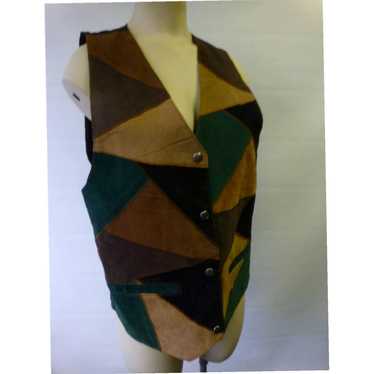 Vintage Authentic Madras Leather Vest for Women wi