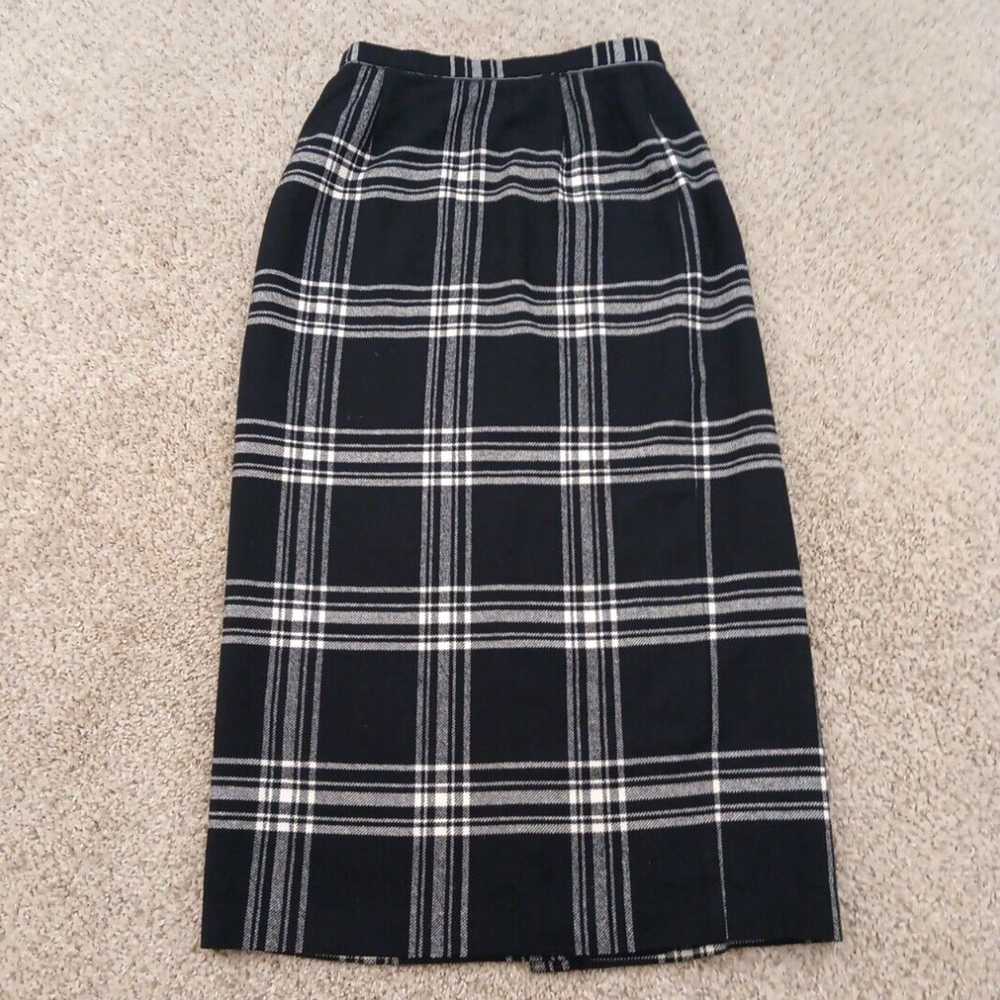 Vintage Liz Claiborne Petite Black Plaid Long Wra… - image 7