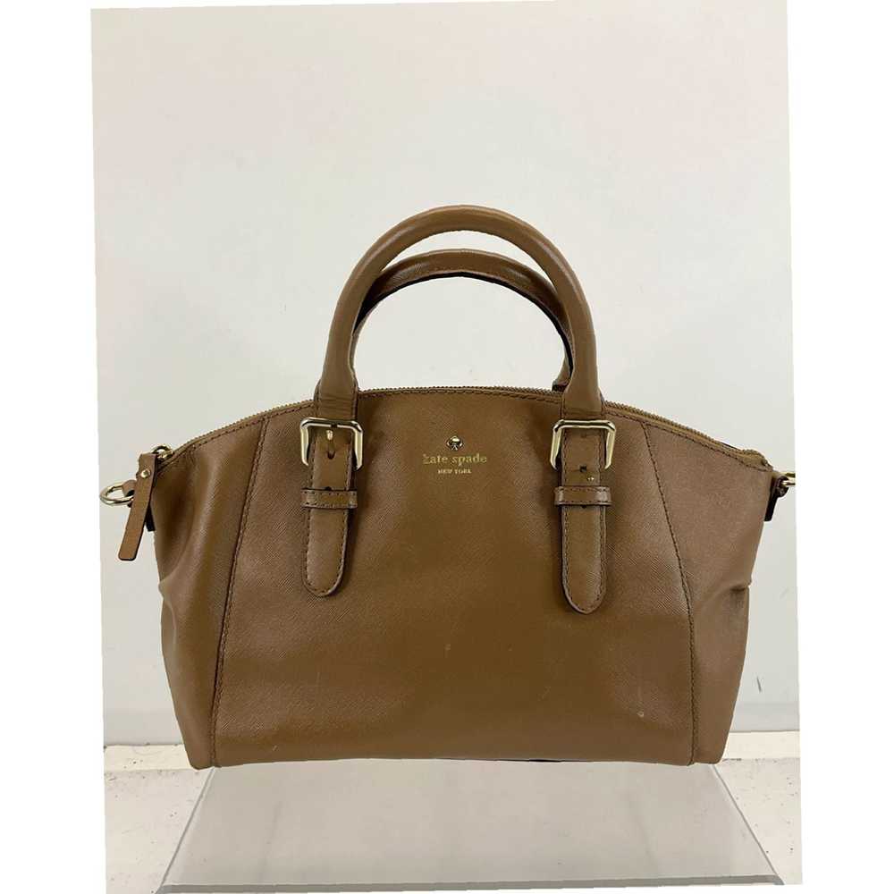 Vintage Luxurious Brown Saffiano Leather Kate Spa… - image 1