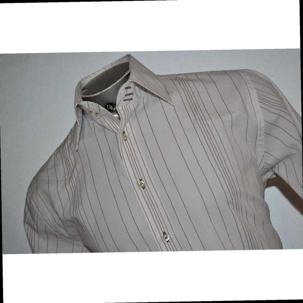 Roar White Striped Cotton Dress Shirt for Men in … - image 1