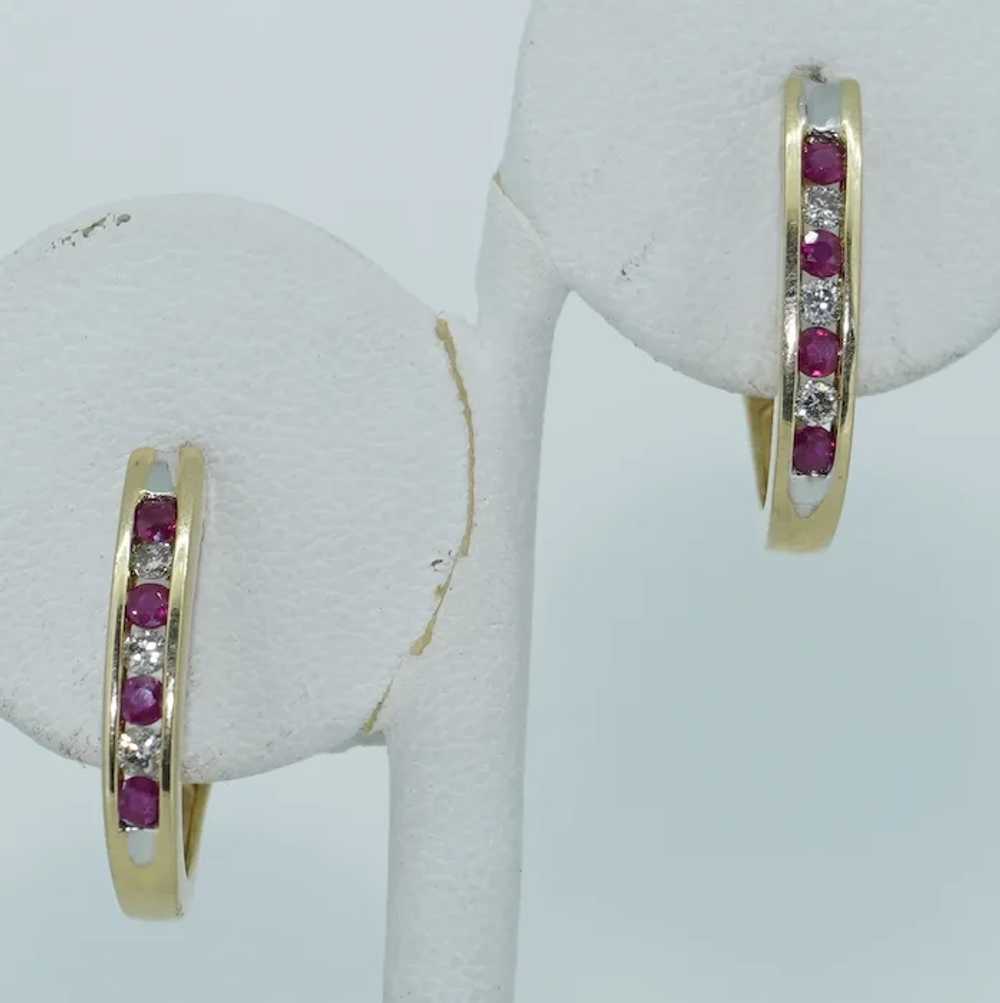 14K Ruby & Diamond Matching Ring and Earrings Set - image 11