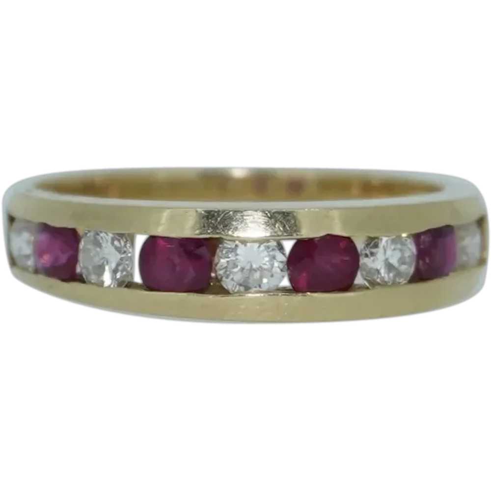 14K Ruby & Diamond Matching Ring and Earrings Set - image 2