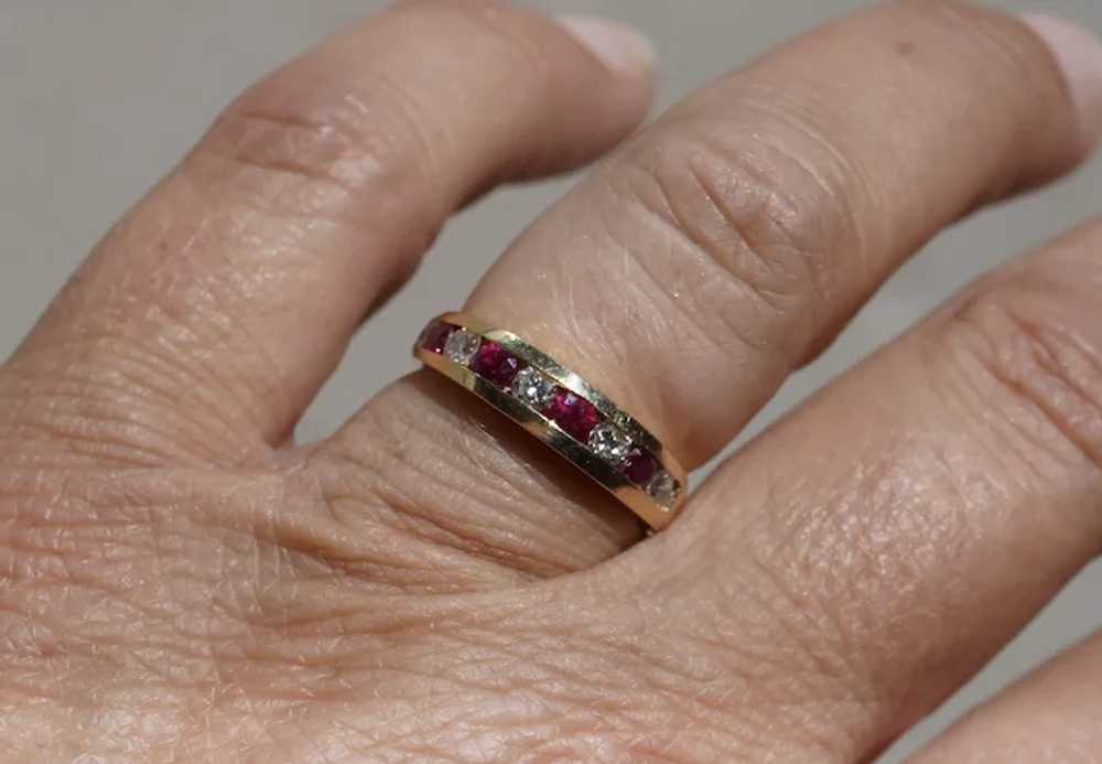 14K Ruby & Diamond Matching Ring and Earrings Set - image 4