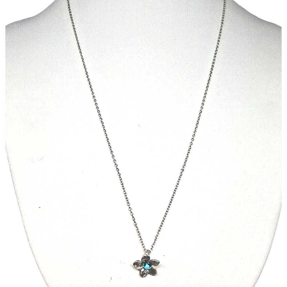 Sterling Silver Sterling Necklace 925 Dainty Flor… - image 3