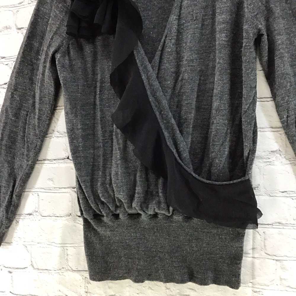 Loft Ann Taylor Loft Surplice Dark Gray Sweater B… - image 2