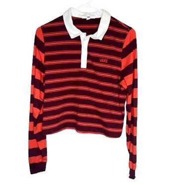 Vans Vans Cropped Rugby Striped Polo Shirt, Orange