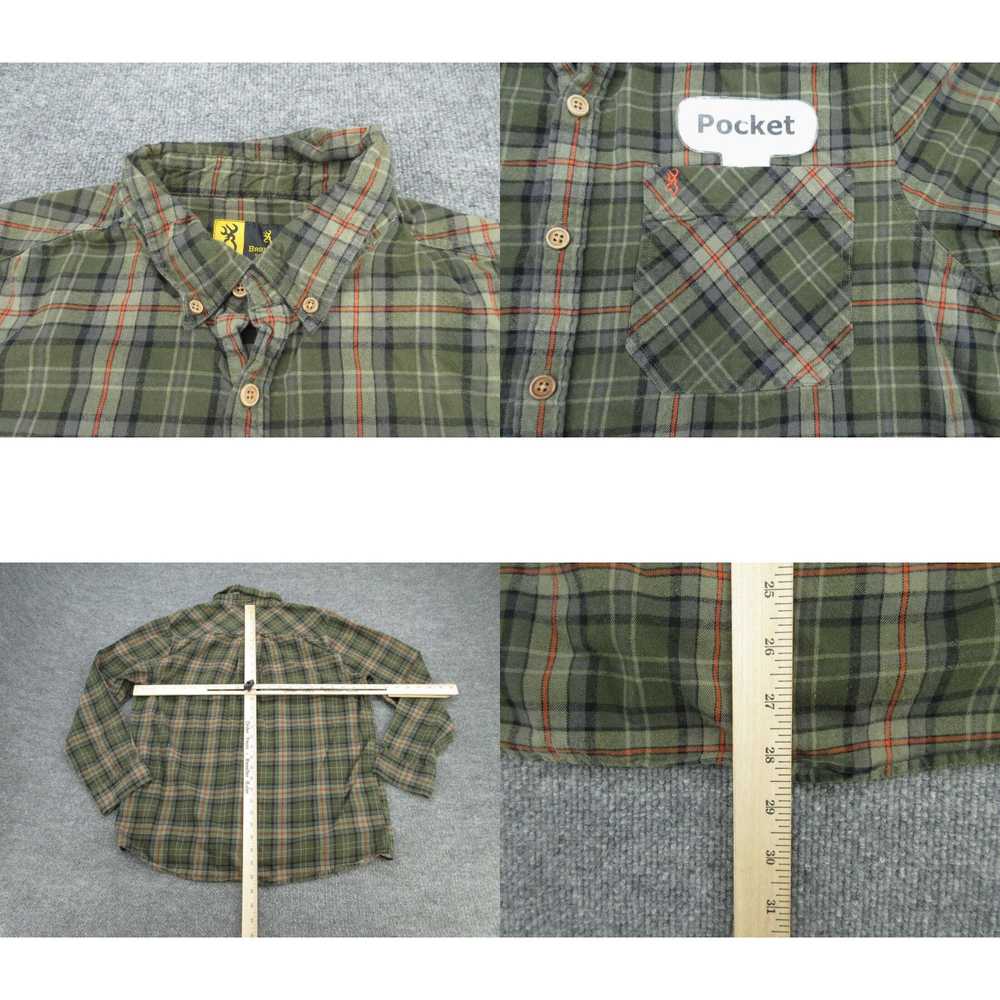 Vintage Browning Shirt Mens Large Green Plaid Lon… - image 4