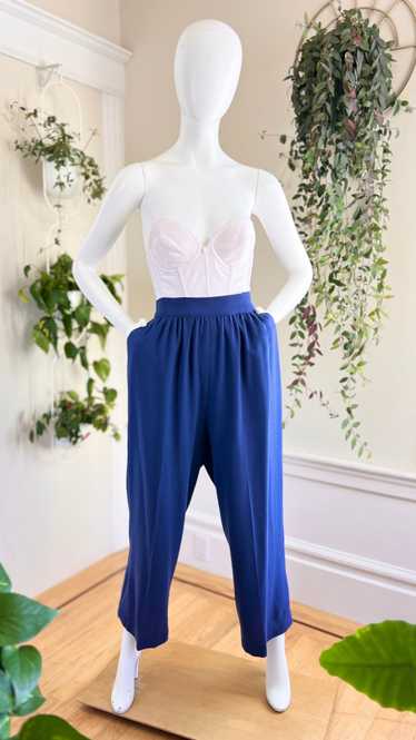 1980s CAROL LITTLE Royal Blue Wool Trousers | medi