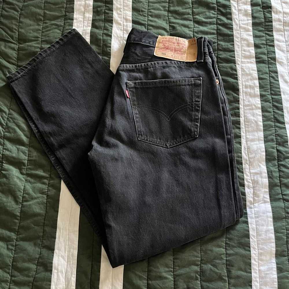 LEVI'S 501 Vintage Button Fly Black Denim (33x30)… - image 1