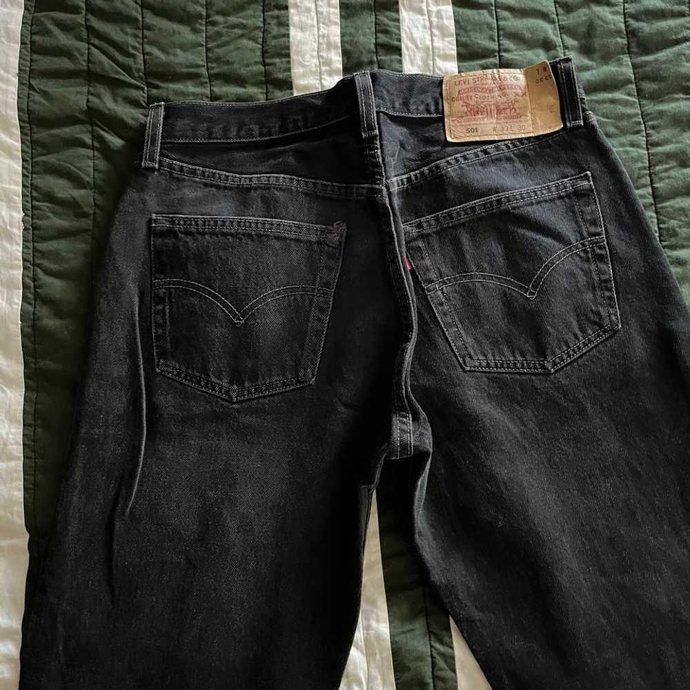 LEVI'S 501 Vintage Button Fly Black Denim (33x30)… - image 2