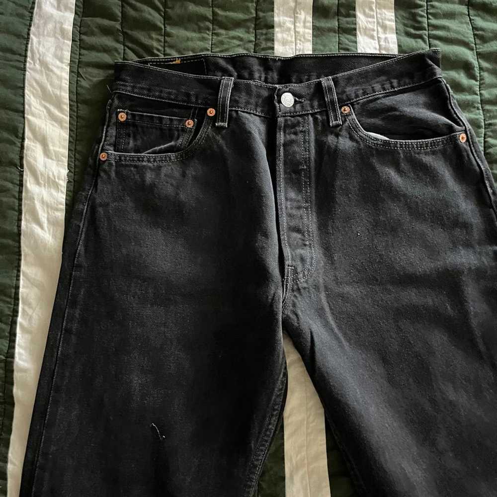 LEVI'S 501 Vintage Button Fly Black Denim (33x30)… - image 3