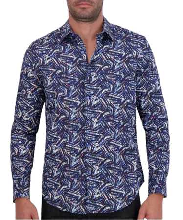 Robert Graham Blue Black Purple Geometric Abstract