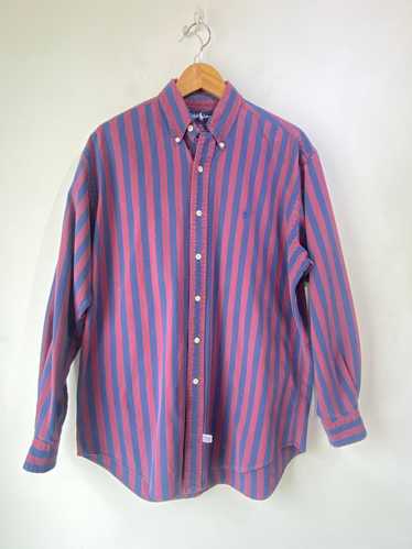 Ralph Lauren Maroon & Navy Striped Shirt