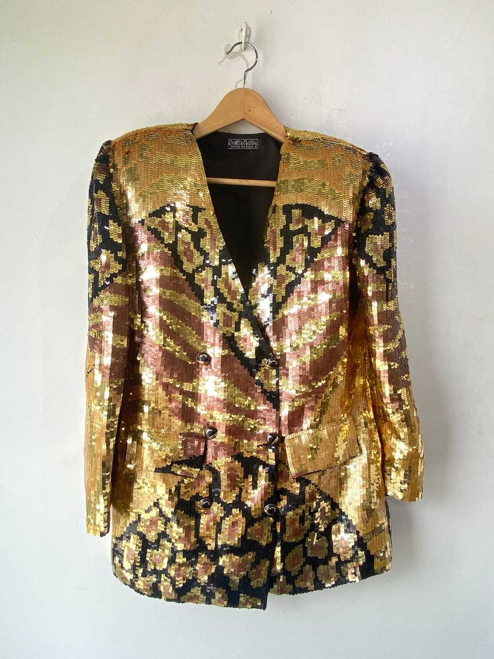 Vintage Creative Creations Gold Sequin Jacket - image 1