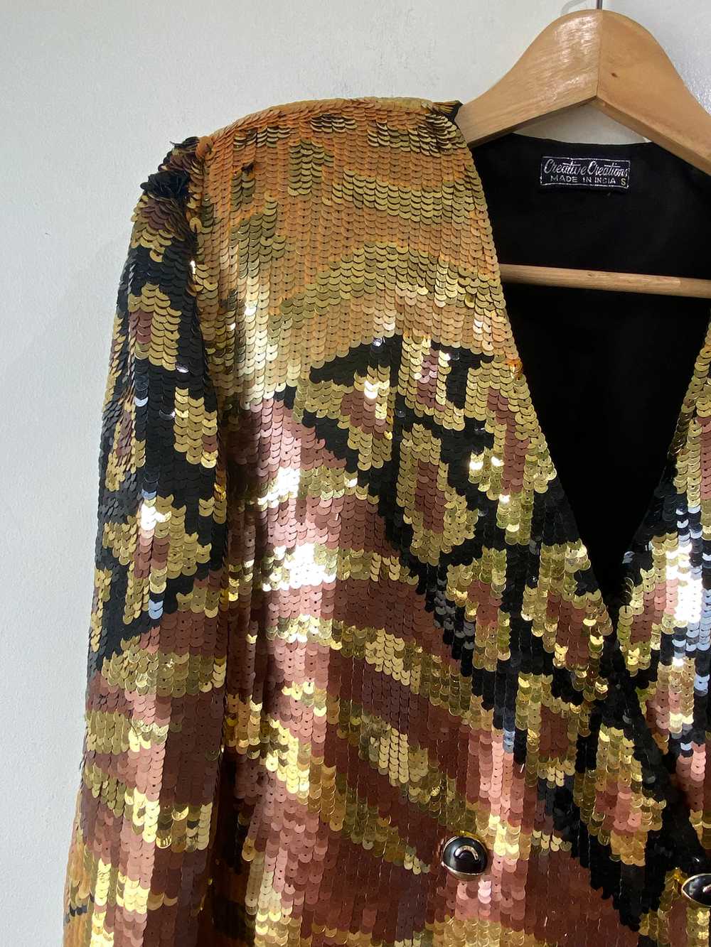 Vintage Creative Creations Gold Sequin Jacket - image 2