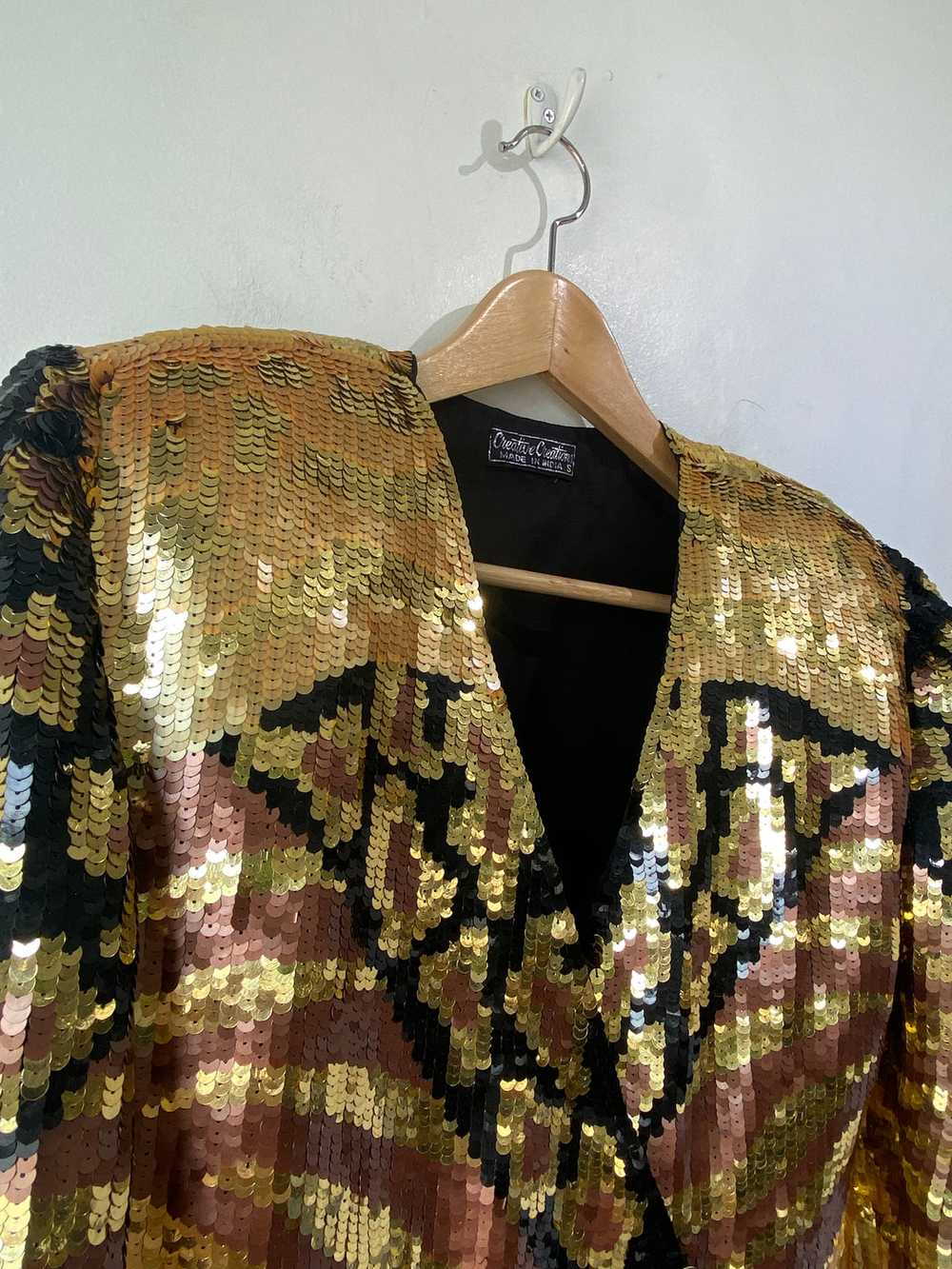 Vintage Creative Creations Gold Sequin Jacket - image 3