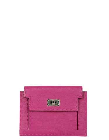 Hermes Rose Pourpre Chevre Kelly Pocket Compact Wa