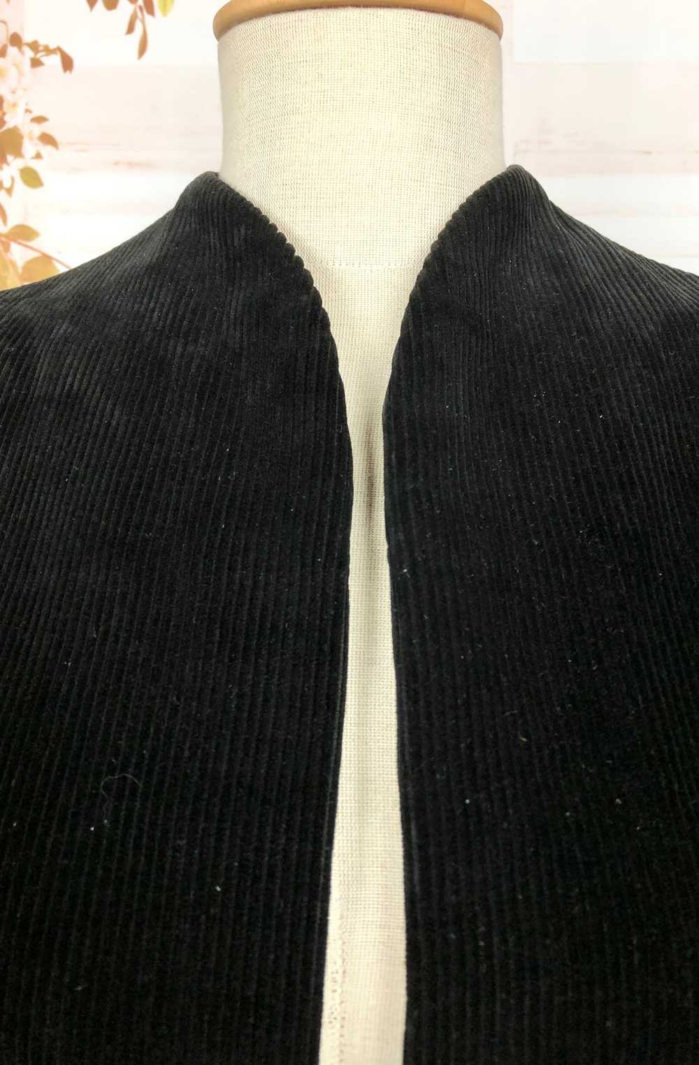 Fabulous Original 1940s Vintage Black Corduroy Sw… - image 10