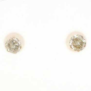 Other Other K10 Pink Gold Diamond Earrings Metal E