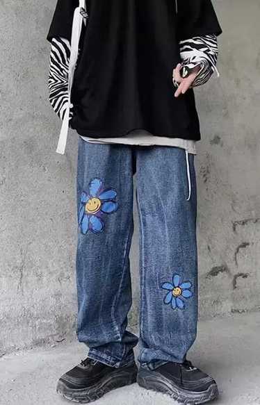 Japanese Brand × Vintage Flowers denim jeans stree