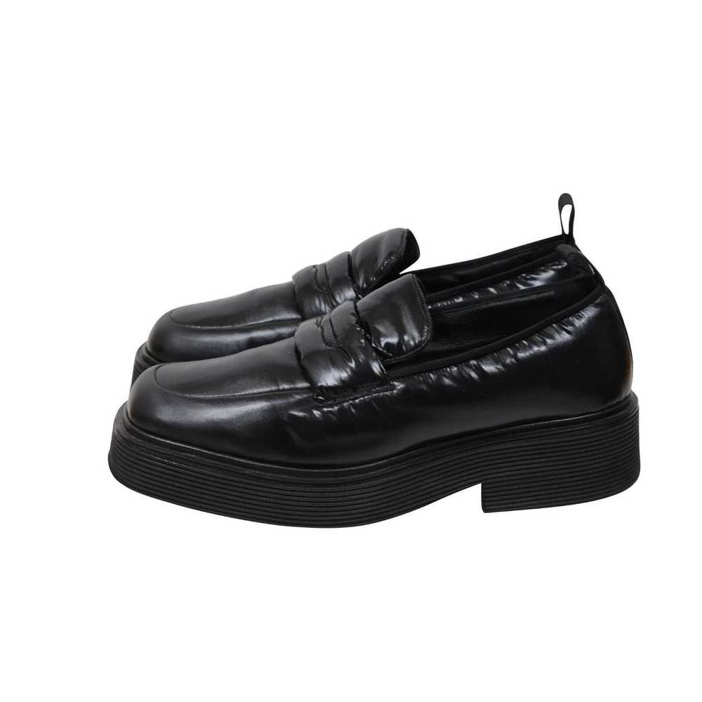 Marni Square Toe Platform Loafers Black Nylon - 0… - image 4