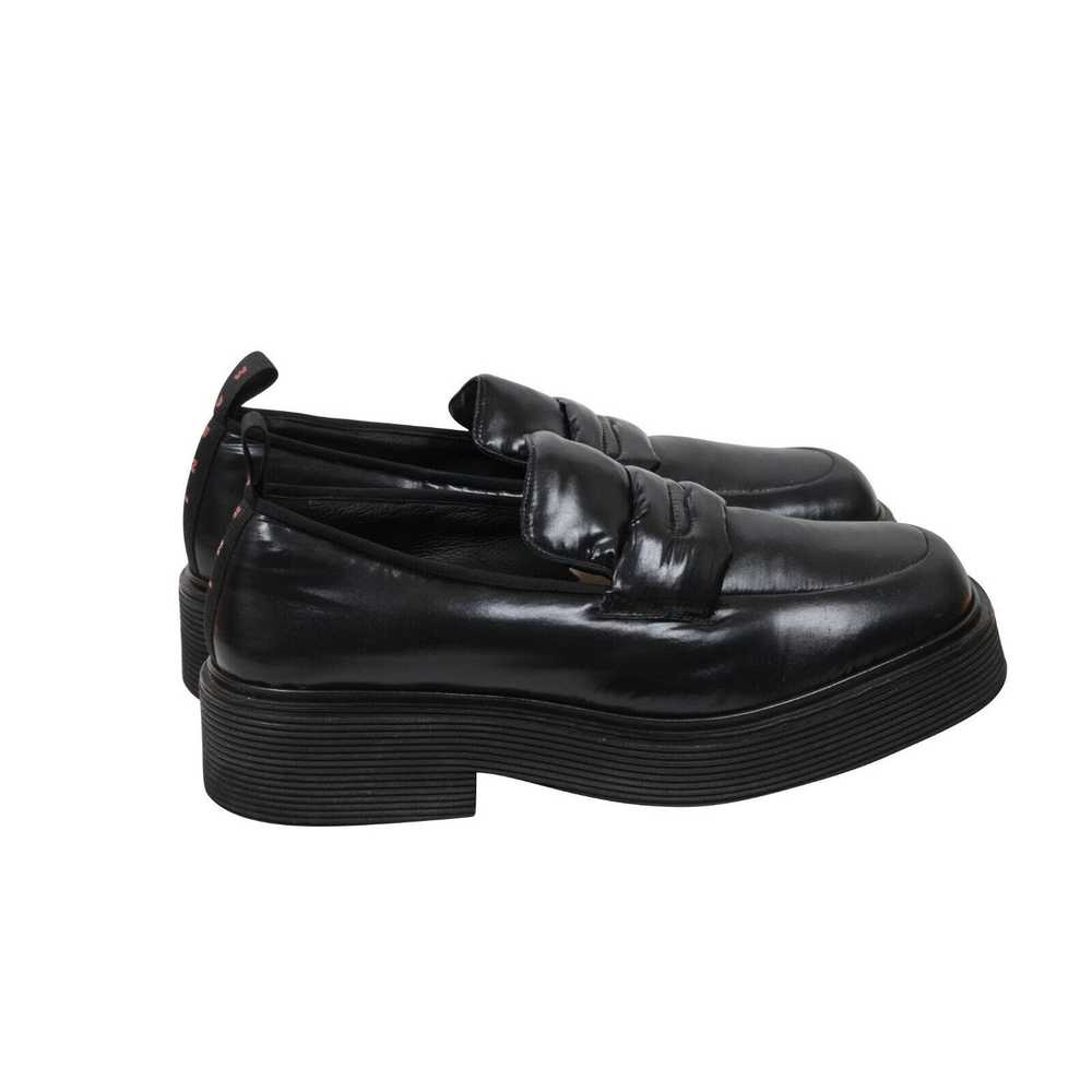 Marni Square Toe Platform Loafers Black Nylon - 0… - image 8