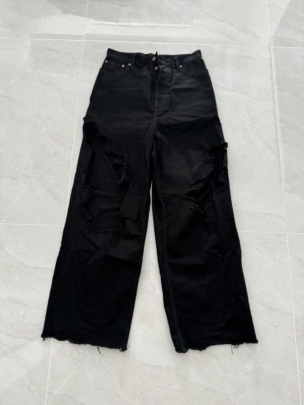 Balenciaga *RARE* RUNWAY BLACK TORN DENIM Sz. S - image 4