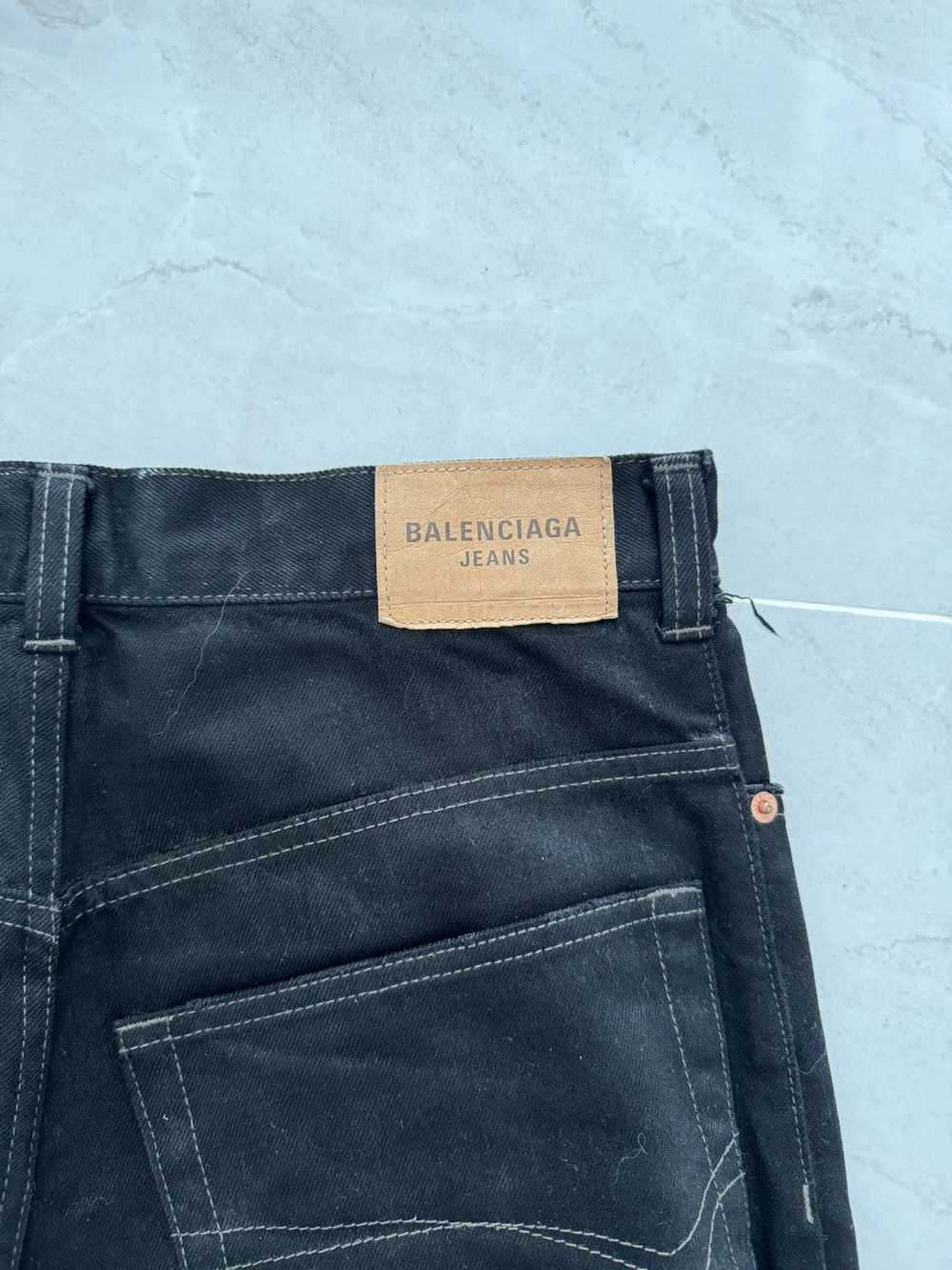 Balenciaga *RARE* RUNWAY BLACK TORN DENIM Sz. S - image 6