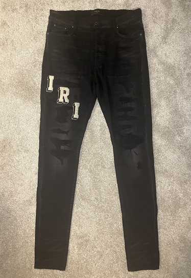 Amiri Amiri Varsity Logo Distressed Jeans