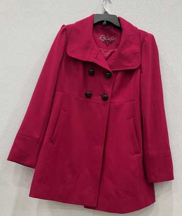 Guess Pink Button Wool Blend Peacoat Women's Size 