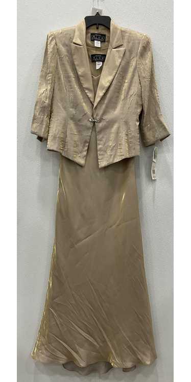 NWT Petite Alex Evenings Women's Champagne 2-Piece