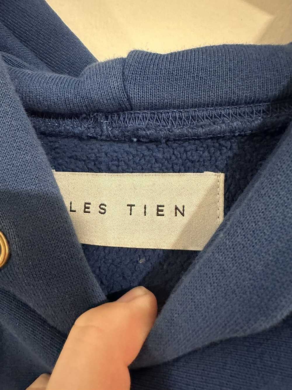 Les Tien Les Tien heavyweight hoodie in blue - image 3